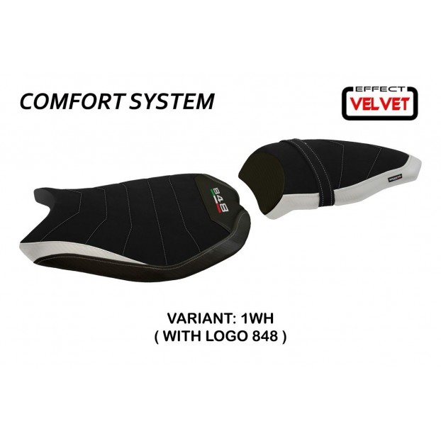 Capa de assento compatível com Ducati 848 / 1098 / 1198 (07-13) modelo Cervia Velvet sistema de conforto